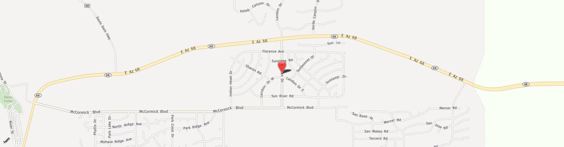 Location Map: 831 Landon Drive Bullhead City, AZ 86429